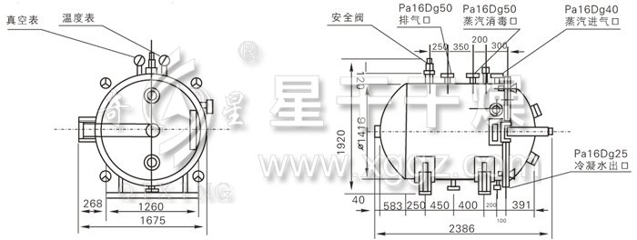 圓形靜態(tài)真空干燥機(jī)結(jié)構(gòu)示意圖